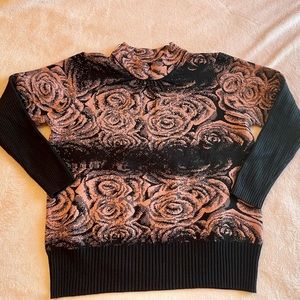 Dusty Pink/Black w/rhinestones Thick sweater| Size M/L Pre-owned